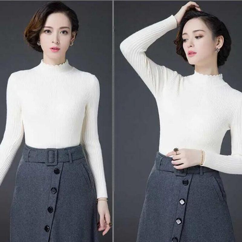 Winter Women's Woolen Sweater  Thickened Warm Turtleneck Sweater Slim Cashmere Sweater Jumper Tops