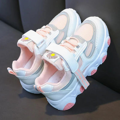 2021 Trend High Quality Children Sping Shoes Breathable Sneakers for Girls Lightweight Kids Sports Soft Bottom