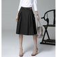 Summer Cotton and Linen Mid-length Women's Skirt Solid Color High Waist Sexy and Elegant Show Leg Length