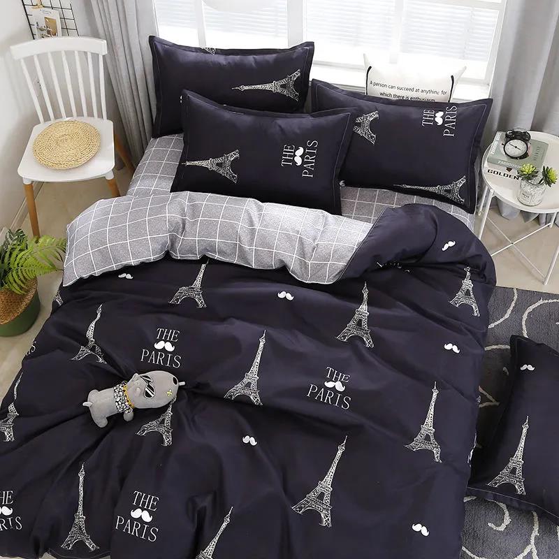 Bedding Skin-friendly Duvet Cover + 2 Pillowcases + Single Four-piece Double Bed King Size Double Bed