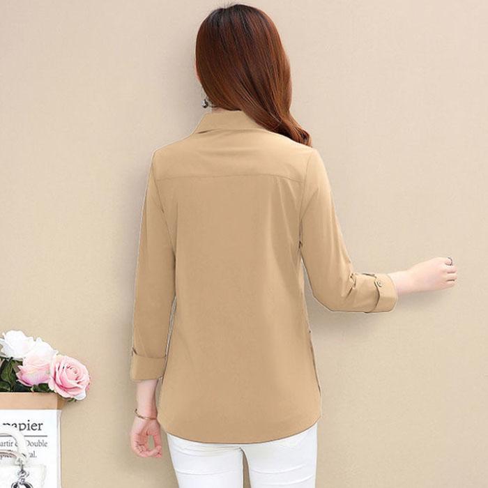 Women Button Shirts Casual Slim T-shirt Spring Long Sleeve Shirts Boutique Bottoming Shirts