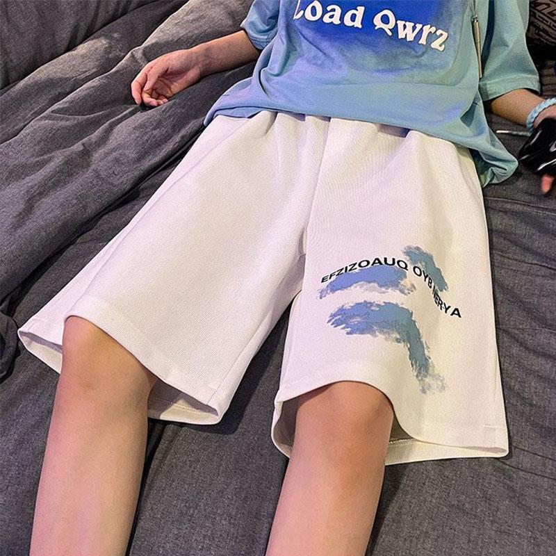 Men's Summer Large Size Loose and Comfortable Breathable Cool Thin Running Outer Wear Shorts Casual All-match Fashion Printing Basketball Pants