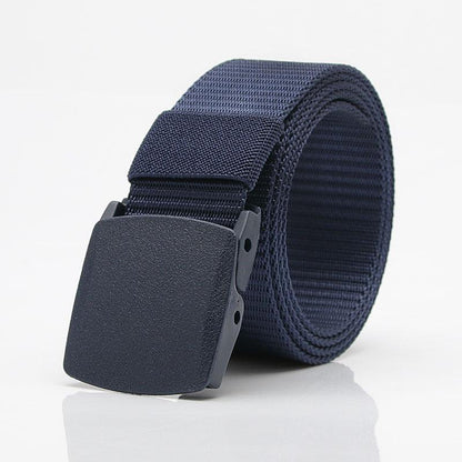 Nylon Belt Student Military Training Pants with Breathable Plastic Buckle Decorative Belt