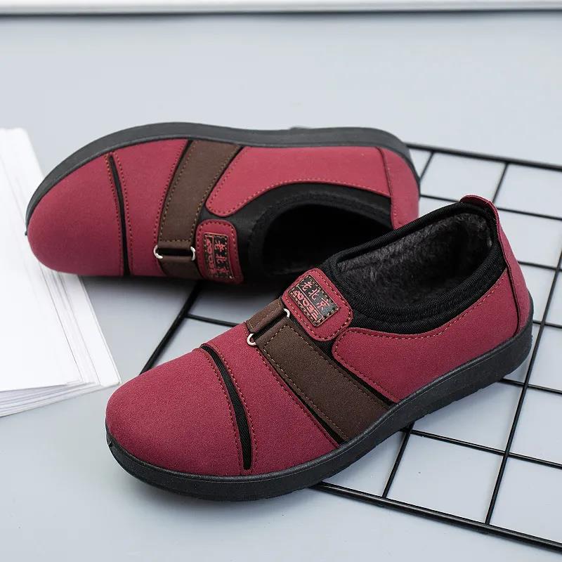 Women's Winter Warm Plus Velvet Cotton Shoes Casual Comfortable Non-slip Flat Shoes