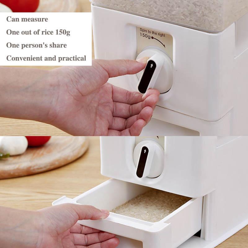 Measuring Rice Bucket Anti-proof Moisture Seal Rice Barrel Home Reservoir Box Bucket Plastic Kitchen Mass Storage Box