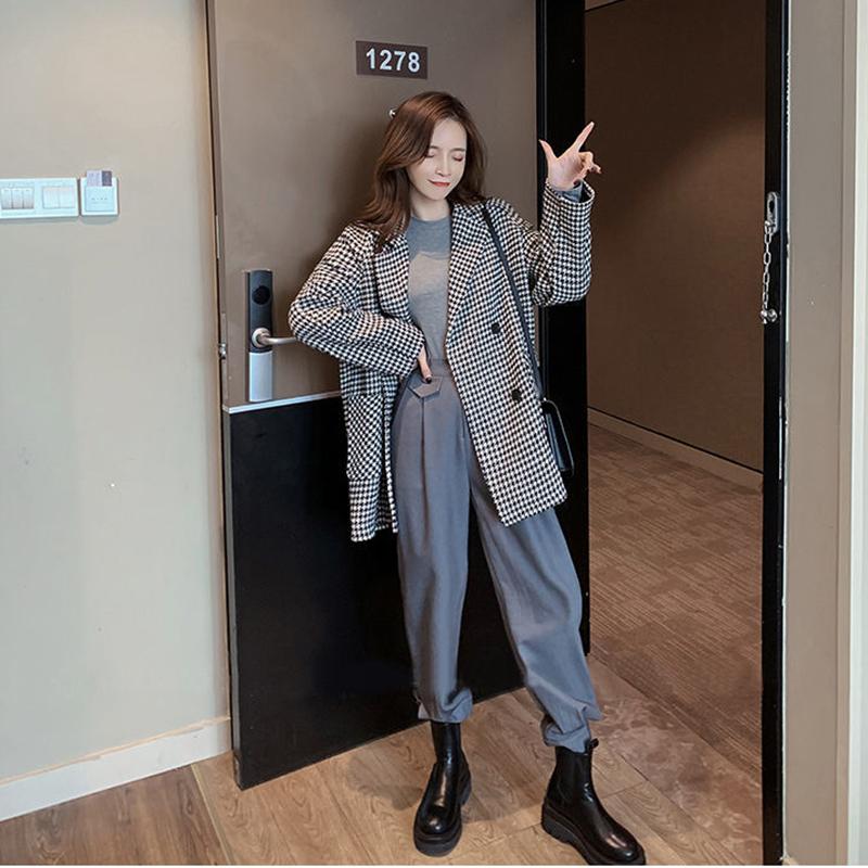 Fashion Autumn Women Plaid Blazers  Jackets Work Office Lady Suit Slim  Business Female Blazer Coat Talever