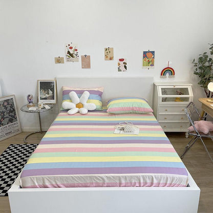 Cartoon Cotton Mattress Cover One-piece All-inclusive Non-slip Mattress Protection Dust Cover