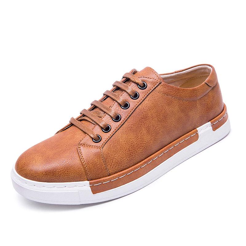Gentleman's Luxury Leather Shoes Men Sneakers Men Trainers Lace-up Flat Driving Breatheble Shoes