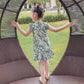 Spring and Summer Girls, Small and Medium-sized Children Western Style Floral Lotus Leaf Princess Dress Flying Sleeve Cheongsam Dress One-piece Skirt