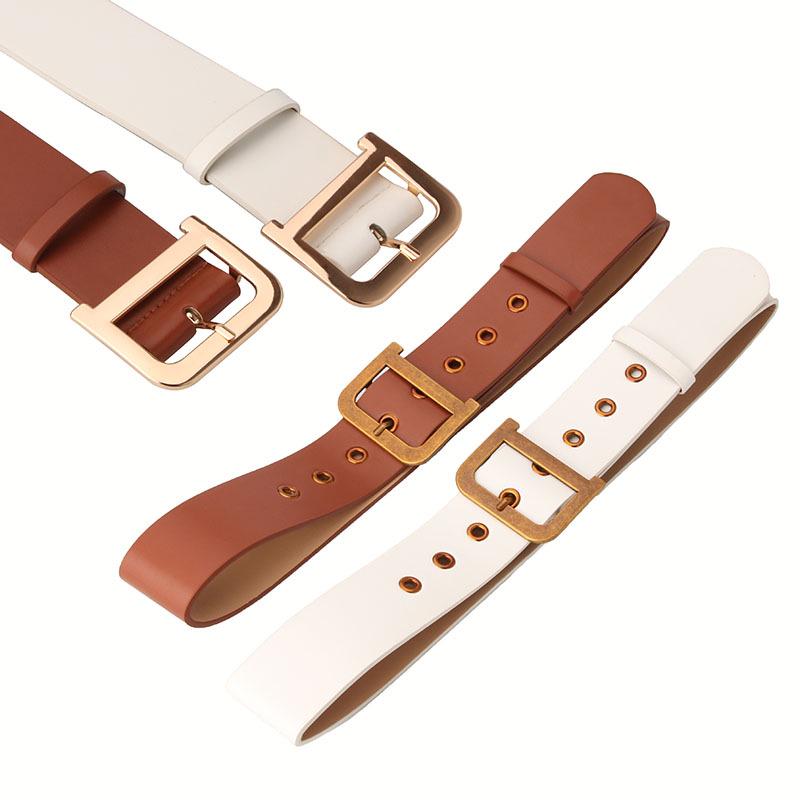 Ladies belt fashion D word buckle fashion wild dress wide belt decorative belt