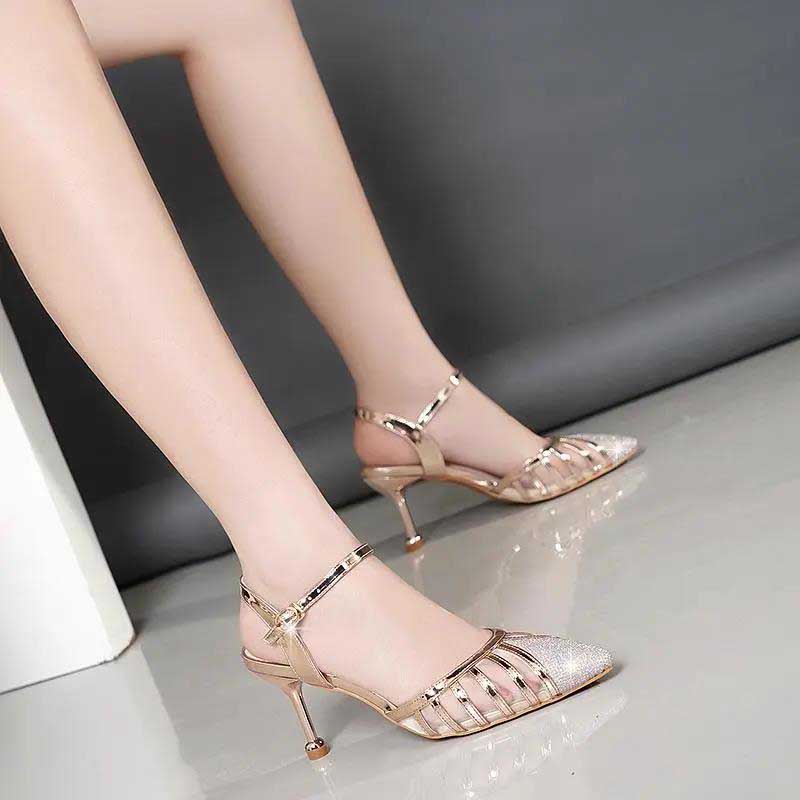 Sandals Women's Summer High-heeled Cat Heels All-match Mesh Breathable Stiletto Heels Women's Shoes