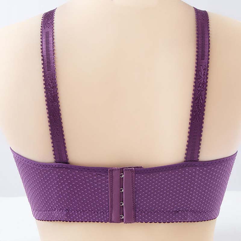 Female Thin No Steel Rings Gathering Large Size Large Cups Receiving Breasts Anti-sagging Breathable Lifting Shaped Fashion Jacquard Design Bras
