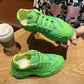 Fluorescent green daddy shoes female ins tide net red double mesh surface thick bottom sports shoes