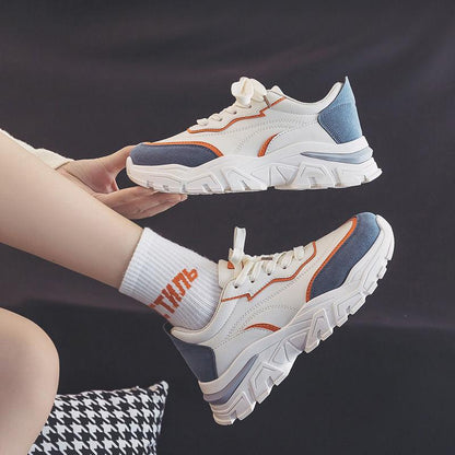 Sports Shoes Female Breathable Dad Wild Casual Light Running Student White Shoes Ins Tide