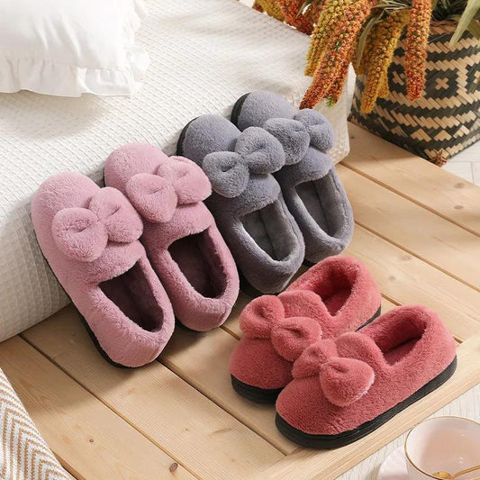 Autumn and Winter Cotton Slippers Women's Bag with Indoor Thick Bottom Non-slip Cute Warm Shoes