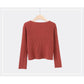 Core-Spun Yarn Solid Color Sunken Stripe Sweater Cardigan Women's Autumn and Winter V Neck Sweater