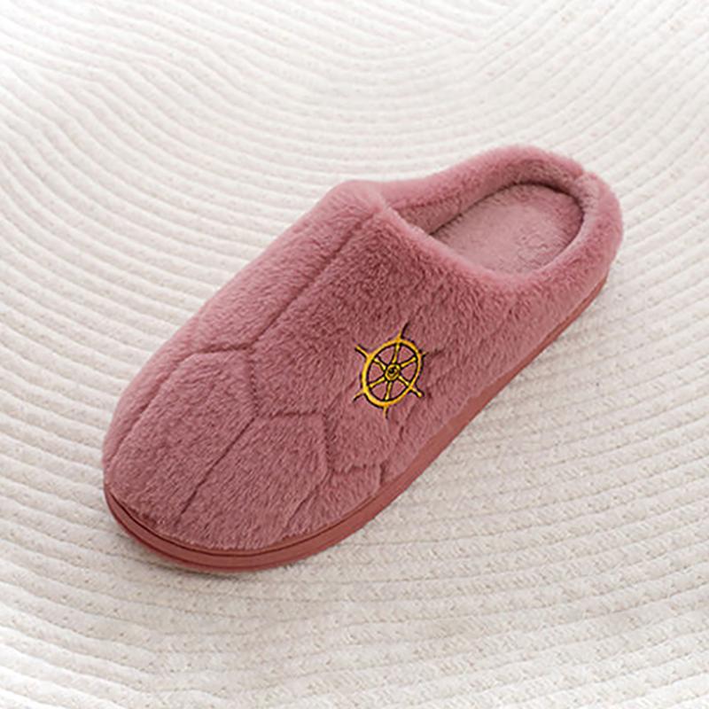 Winter Warm Cotton Slippers Women Men Home Shoes Simple Non-slip Indoor Slides Corduroy Couple Slipper Female Shoes