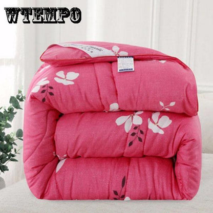 WTEMPO Cotton Quilt Bedding Print Pattern Comfortable Warm Thick Winter Quilt Student Dormitory
