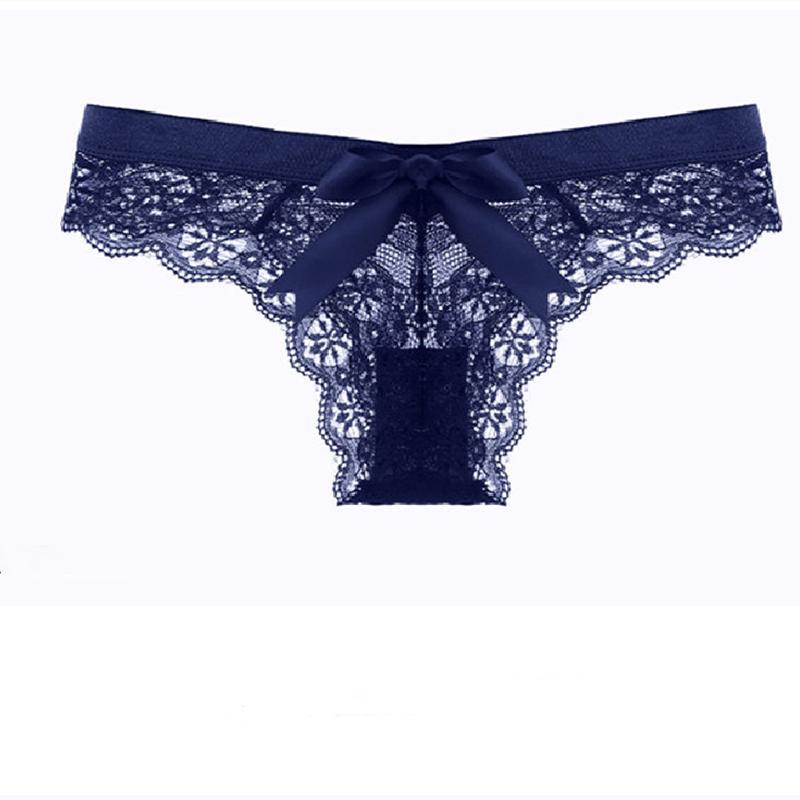 French Women's Panties Low Waist Mesh Seamless Cotton Crotch Hip Lift Sexy Emotional Lace Briefs
