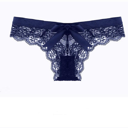 French Women's Panties Low Waist Mesh Seamless Cotton Crotch Hip Lift Sexy Emotional Lace Briefs