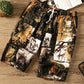 Summer Beach Pants Men's Casual Flower Shorts Men's Summer Big Pants Boys Cotton Five-point Pants Pants Loose Large Size