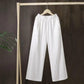 Women Summer 100% Cotton Large Size Wide Leg Casual Pants Loose Elastic Waist Solid Color Thin Cropped Pants