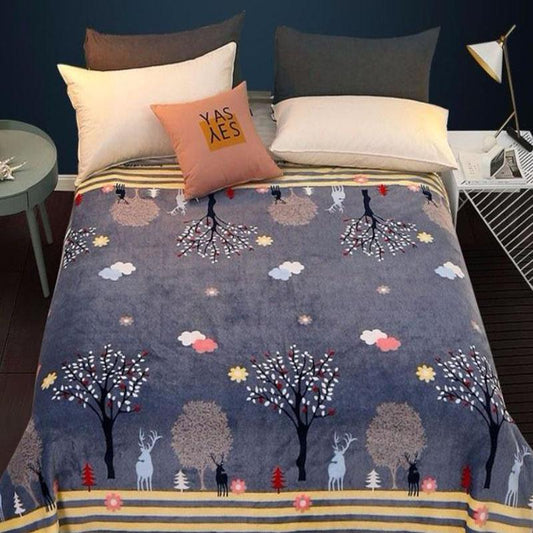 Flannel Blanket Thicken Plus Fleece Large Sheet Double Four Seasons Blanket