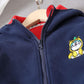 Boys' Spring and Autumn Jackets Children's Autumn Baby Fleece Small and Medium-sized Children's Plus Fleece Hooded Sweater