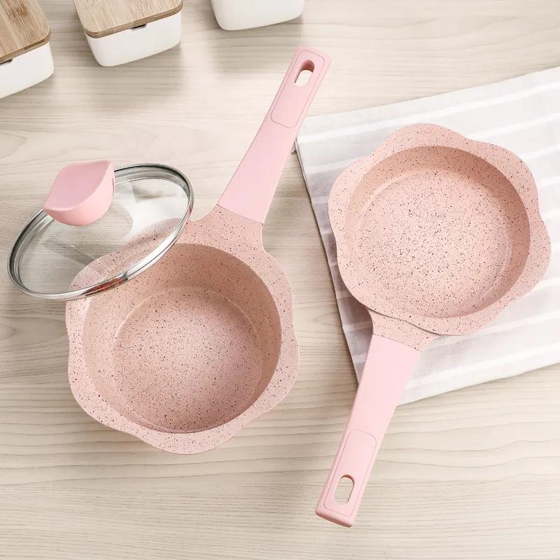 Flat Bottom Maifan Stone Milk Pot Non-stick Pot Soup Pot Baby Food Supplement Soup Pot Kitchen Household Pan