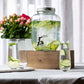 Glass Water Dispenser with Faucet Coke Bucket Storage Jar Glass Drink Dispenser