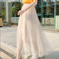 Women's Tulle Plain Pleated Skirt 2020 Pink Beige White Mesh Midi Skirt High Waist Woman Skirts