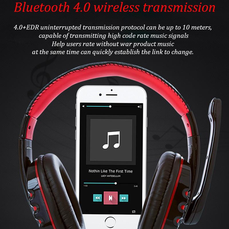 Bluetooth 4.0 Headphones Wireless Gaming Headset for Computer Phone with Microphone Noise Ruduction
