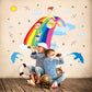 Colorful red waves cartoon children room bedroom wall decoration painting waterproof protection PVC