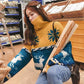 Christmas Turtleneck Sweater Women Padded Pullover Loose Top Long Sleeve Splicing Color Warm Coat