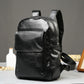 College Backpack Men Black Large Capacity Waterproof Leather Outdoor Sports Travel Business Bag