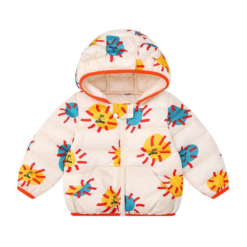Girls' Warm and Windproof Winter Clothes Down Cartoon Padded Jacket with Velvet Padded Hooded Jacket