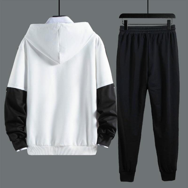 Teen Trendy Sweater Suit Hooded Pullovers and Casual Pants Men Sports Suit Campus Clothing