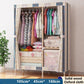 105/65cm Long Household Solid Wood Wardrobe Classic Style Bedroom Storage Cabinet Storage Rack Coat Hanger