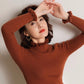 Solid Color Half Turtleneck Ruffled Sweater Knitted Bottoming Slim Sweater Autumn Winter