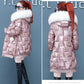 Glossy Mid-length Down Padded Jacket Women's Winter Thickening Bread Coat Cotton-padded Coat Loose Disposable Padded Jacket Padded Coat