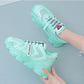 Spring  Summer Mesh Breathable Sports Shoes  Female Students Korean Version  All-match Casual Sports Shoes Flat-bottomed Thick-soled Women's Shoes