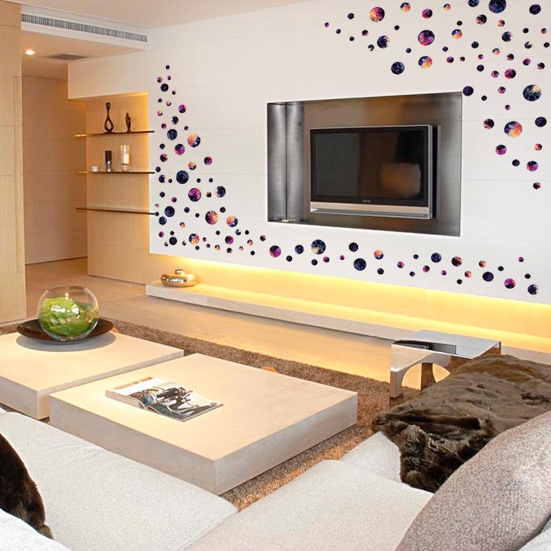 Star circle bedroom porch cabinet TV wall glass window kindergarten free decorative wall stickers