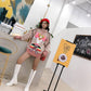 Beads Knitwear Turtleneck Loose Pink Panther Knitting Pullover Chic Women Jumper Sweater