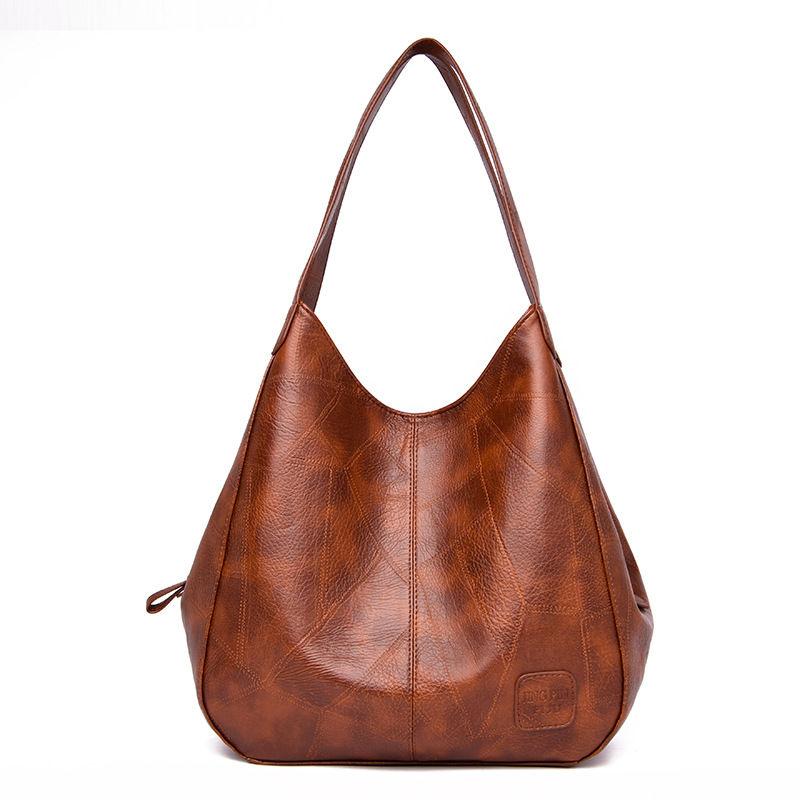 PU Dumplings Solid Color Lady Women Bag Retro Shoulder Bag Large Capacity Handbag