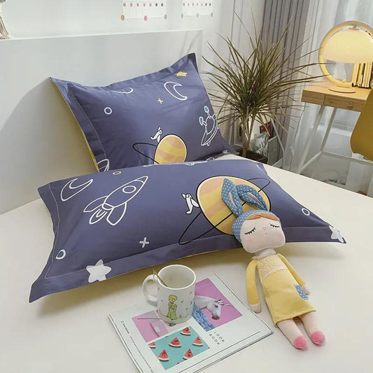 Cartoon Pillowcase A Pair of Pure Cotton Adult Household Pillowcases Student Dormitory Pillowcases