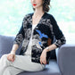 Winter Women's Printed Cardigan V-neck Casual Plus Size Sweater Coat Warm and Fashionable Knitted Cardigan