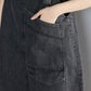 Wide-leg Denim Overalls on Both Sides Summer Female Students Loose Age-reducing Big Pocket Sling Jumpsuit Shorts Tide
