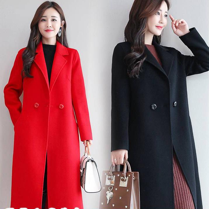 Woolen Coat Female Mid-Long Autumn and Winter Jacket Women's Popular Outerwear Woolen Coat