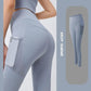 Women's Waist Breasted Yoga Pants High Waist Tight Bodybuilding Push-ups Gym Pants Leggings Gym Pants Jogging Pants Peach Butt Trouser-free Pants