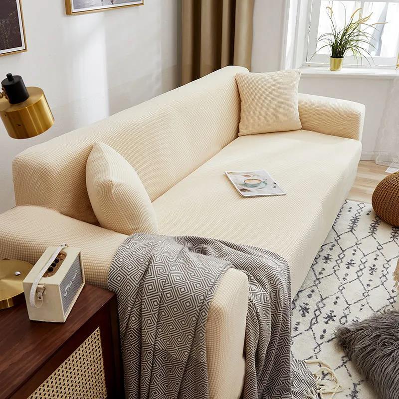 Sofa Cushion Cover Elastic Home Decoration Pure Color Protective Cover Sofa Cover Personalized Matching Washable Sofa Cover